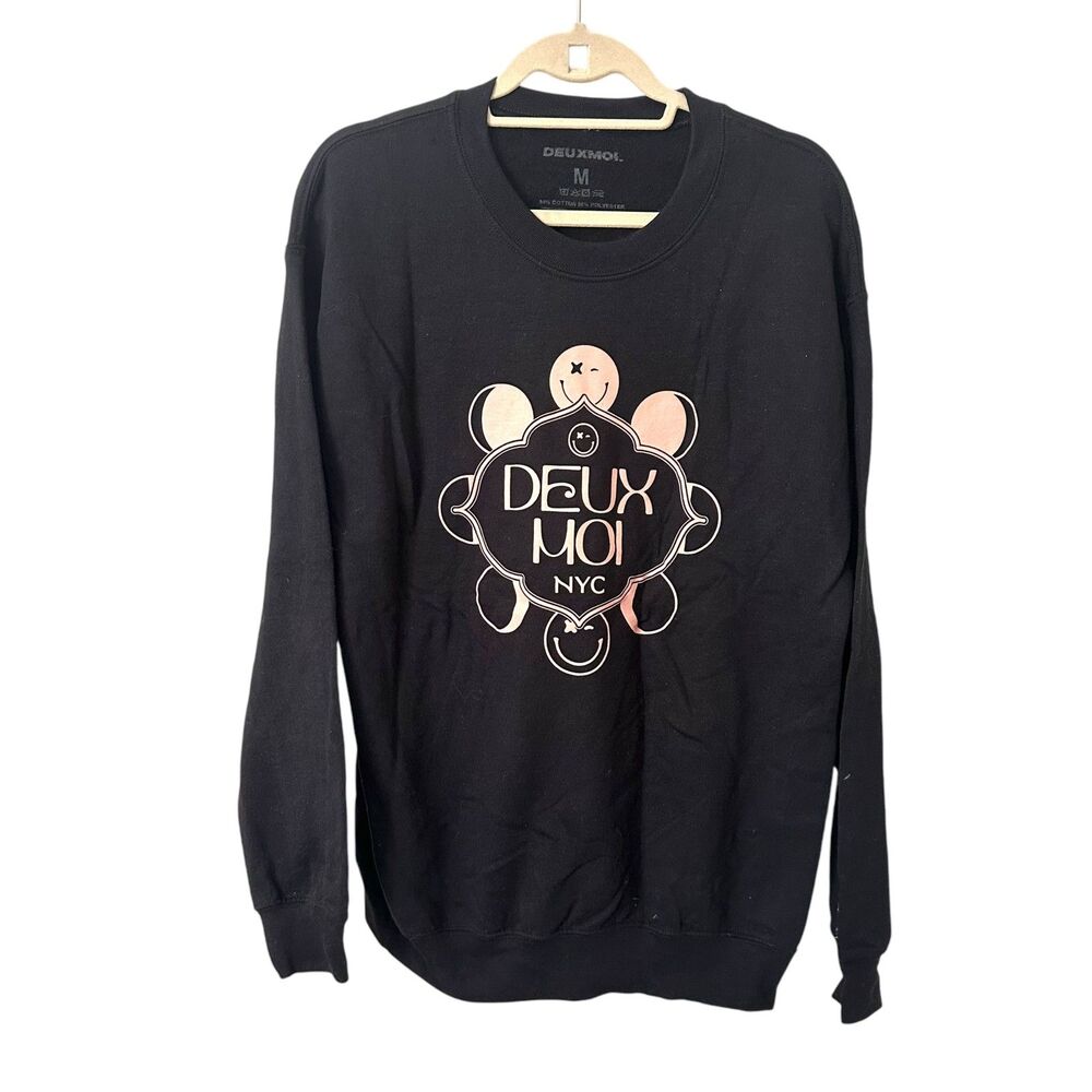 DEUX MOI Viral Restaurant Menu‎ Oversized Sweatshirt NWOT Medium